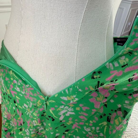 Vintage Y2K BCBG MaxAzria 100% Silk Handkerchief Hem Low Rise Midi Skirt $138 M - Picture 6 of 8